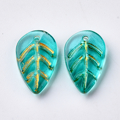 Transparent Spray Painted Glass Pendants X-GLAA-S054-002B-01-1