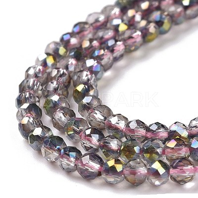 Transparent Electroplate Glass Beads Strands LS-GLAA-H021-01B-HP02-1