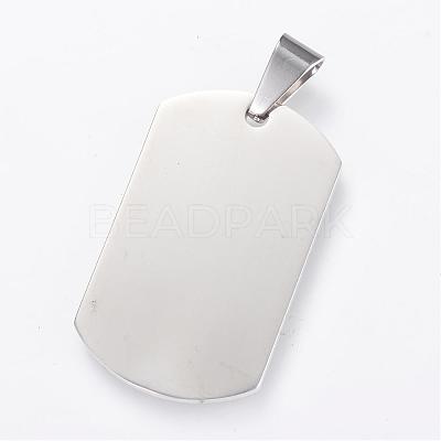 Tarnish Resistant 304 Stainless Steel Stamping Blank Tag Pendants STAS-R090-32-1