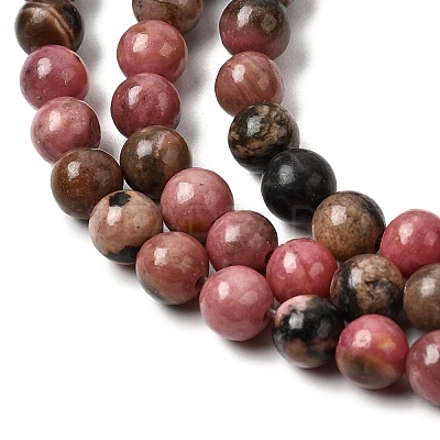 Natural Rhodonite Beads Strands G-G735-10-4mm-1