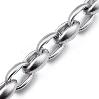 Handmade Spray Painted CCB Plastic Cable Chains AJEW-JB00738-03-1