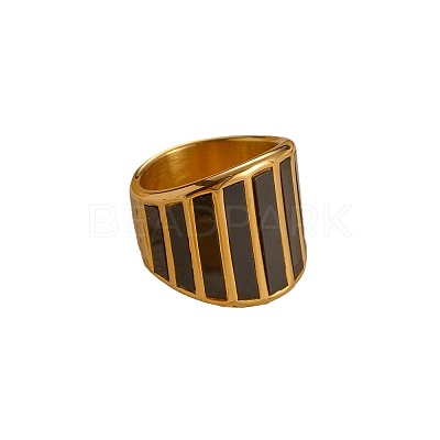 304 Stainless Steel with Natural Shell Finger Rings FS-WG31488-06-1