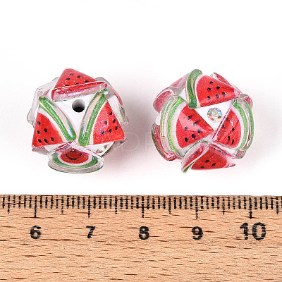 Fruit Round Resin Beads RESI-T059-03E-1