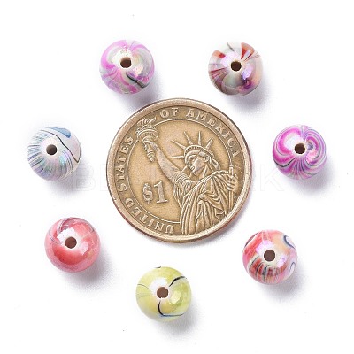 AB Color Wave Printed Acrylic Beads MACR-Q151A-M-1