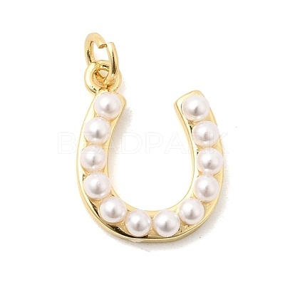 Brass & Plastic Pearl Pendants KK-H267-013G-1