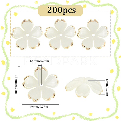 200Pcs Acrylic Bead Caps OACR-SC0001-83E-1