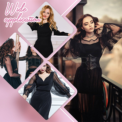 Polyester Detachable Long Mesh Sleeves AJEW-WH0248-758B-1