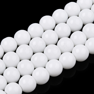 Opaque Solid Color Glass Beads Strands GLAA-T032-P6mm-02-1