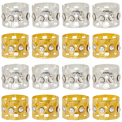 50Pcs 2 Colors Iron Dreadlocks Beads Hair Decoration OHAR-SC0001-19-1