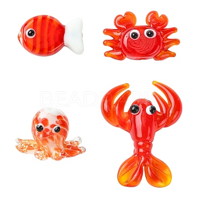 8Pcs 4 Styles Handmade Lampwork Beads Sets LAMP-CJ0003-13-1