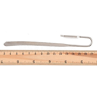 Oval Iron Stamping Blank Swan Neck Bookmark Findings AJEW-B032-01A-P-1