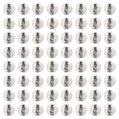 100Pcs Crackle Transparent Glass Beads GLAA-TADJ0001-12B-1