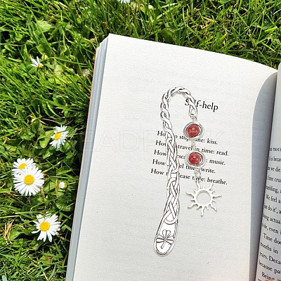12Pcs Tibetan Style Alloy Bookmark Findings with Holes AJEW-SC0004-43-1