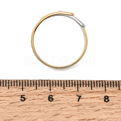 304 Stainless Steel Cuff Open Rings for Women SA-CBA82C8-08GP-1