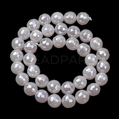 Electroplated Natural Agate Beads Strands G-B191-A07-10mm-20-1
