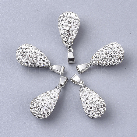 Polymer Clay Rhinestone Pendants RB-S055-09-1