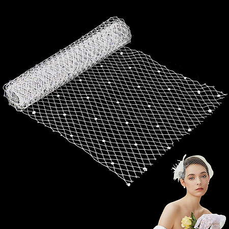 Polyester Big Eye Mesh Organza Veil DIY-WH0453-61B-1