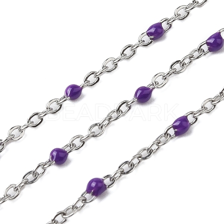 304 Stainless Steel Enamel Link Chains CHS-A015-02P-02-1