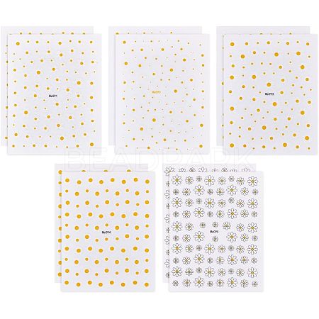 10 Sheets 5 Style PET Nail Art Stickers MRMJ-OC0003-08-1