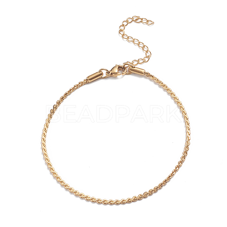 304 Stainless Steel Serpentine Chain Anklets AJEW-G024-04G-1