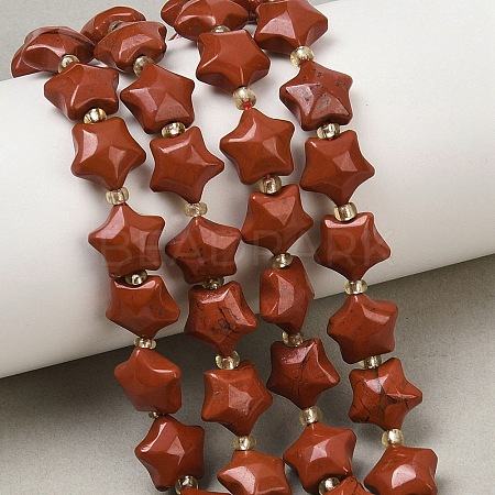 Natural Red Jasper Beads Strands G-Z080-A18-10mm-1