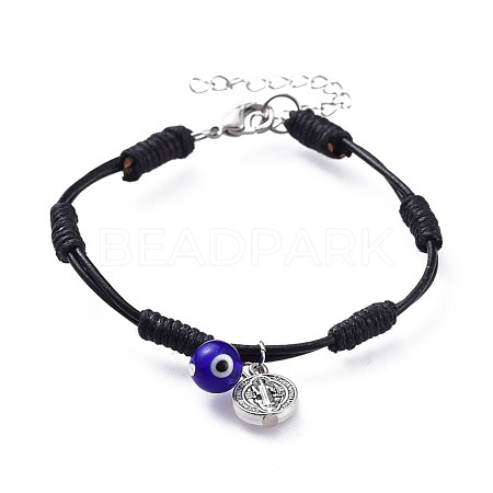 Tibetan Style Alloy Charm Bracelets BJEW-JB04594-1
