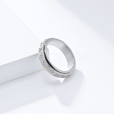 Simple Style 304 Stainless Steel Rotating Finger Rings FS-WGCAB4E-01-1