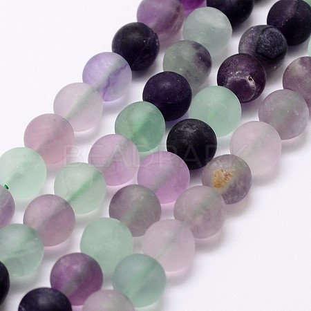 Natural Fluorite Bead Strands G-A163-06-6mm-1