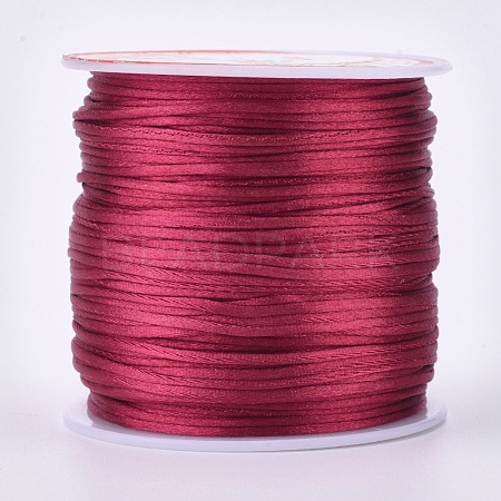 Round Nylon Satin Rattail Cord NWIR-WH0009-15A-04-1