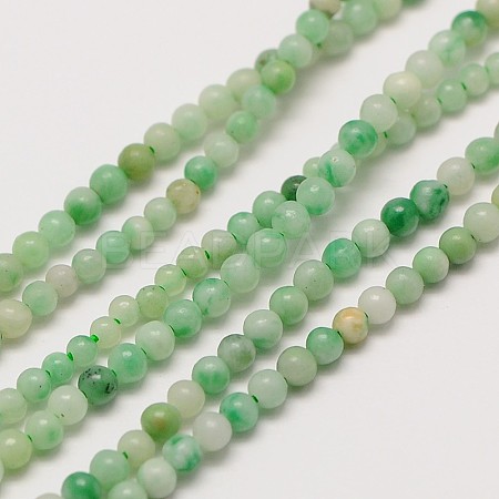 Natural Gemstone Qinghai Jade Round Beads Strands X-G-A130-3mm-07-1