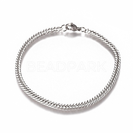 Men's Cuban Link Chain Bracelets BJEW-E369-15B-1