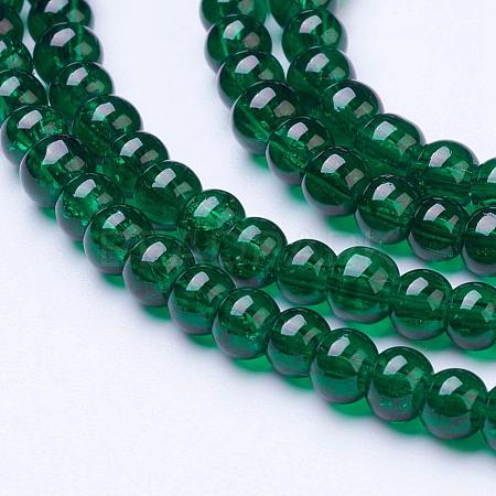 Spray Painted Crackle Glass Beads Strands CCG-Q001-4mm-17-1