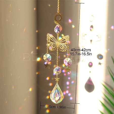 Crystal Glass & Brass & Iron Sun Catcher Pendant PW-WGF19EC-01-1