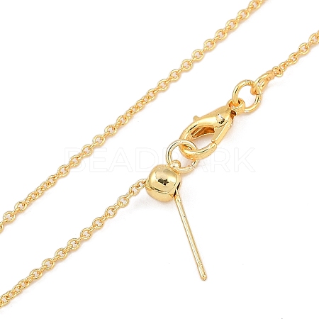1mm Rack Plating Brass Cable Chain Adjustable Slider Necklaces for Women Men X-MAK-L044-55G-1