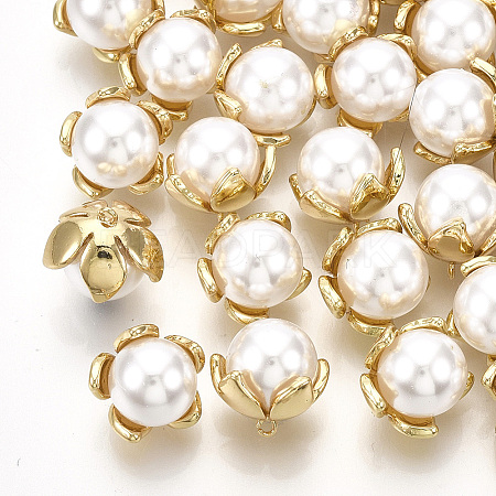 ABS Plastic Imitation Pearl Charms KK-T035-138-1