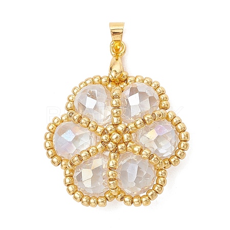 Seed Beads & Glass Beaded Pendants PALLOY-MZ01299-01-1