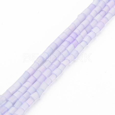 Glass Silk Stain Style Beads Strands GLAA-N047-001B-10-1