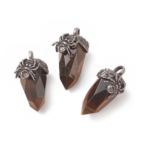 Natural Tiger Eye Pendants G-C051-03D-1