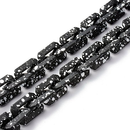 Spray Painted CCB Plastic Cable Chains AJEW-JB01046-02-1