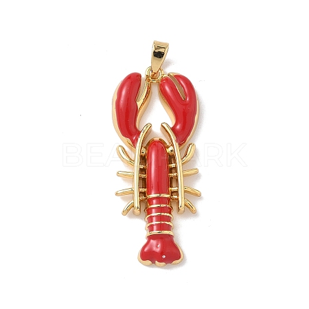 Brass Enamel Pendants KK-Z124-01G-01-1