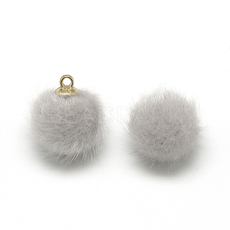 Faux Mink Fur Covered Charms WOVE-S084-36G-1
