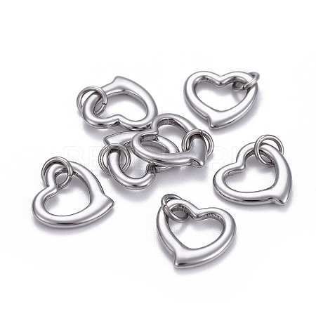Non-Tarnish 304 Stainless Steel Open Heart Charms LS-STAS-L218-14P-1