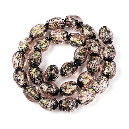 Handmade Foil Lampwork Beads Strands FOIL-T008-07A-1