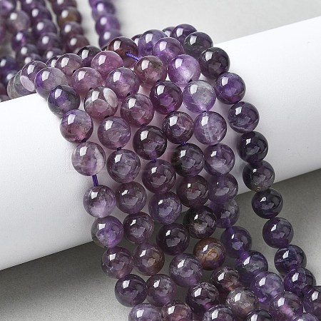 Natural Amethyst Beads Strands X-G-M445-8MM-01B-1