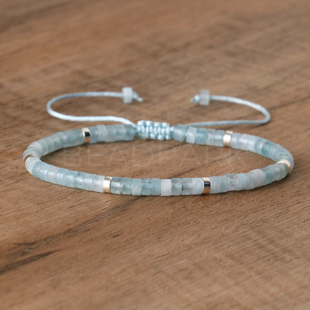 Natural Aquamarine Beaded Braided Bracelets QH4784-16-1