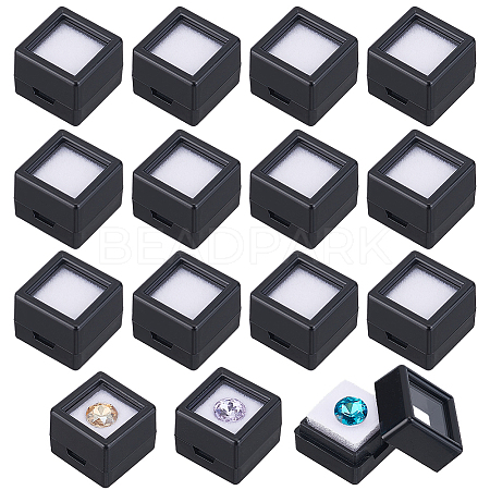 Cube Plastic Loose Diamond Storage Boxes CON-WH0095-49C-1