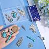 16Pcs 8 Styles Synthetic Turquoise Alloy Pendants FIND-SC0009-11-3