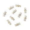 Brass Micro Pave Clear Cubic Zirconia Cabochons KK-A174-01G-3