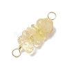 10Pcs 5 Styles Constellation Natural Garnet & Rose Quartz & Tiger Eye & Amethyst & Strawberry Quartz Copper Wire Wrapped Chip Beaded Connector Charms PALLOY-JF02905-11-4