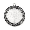 Tibetan Style Alloy Pendant Cabochon Settings X-TIBEP-N003-52AS-1